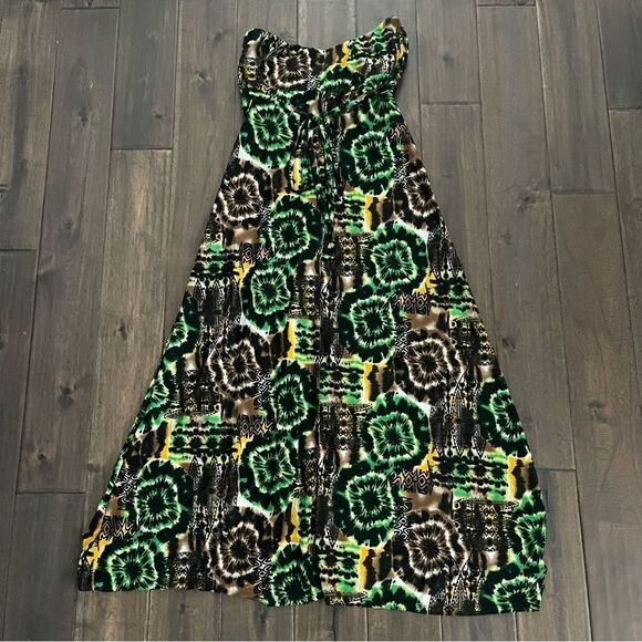 Carrie Allen Strapless Colorful Patterned Maxi Dress M - Picture 7 of 8